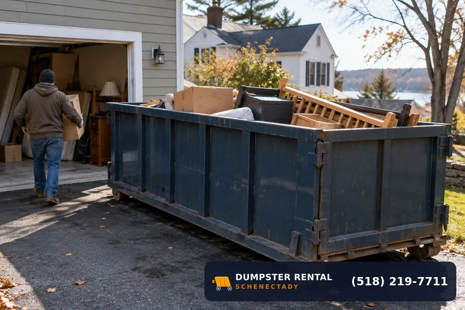 15 Yard dumpster in use at a residential or commercial job in Schenectady, NY