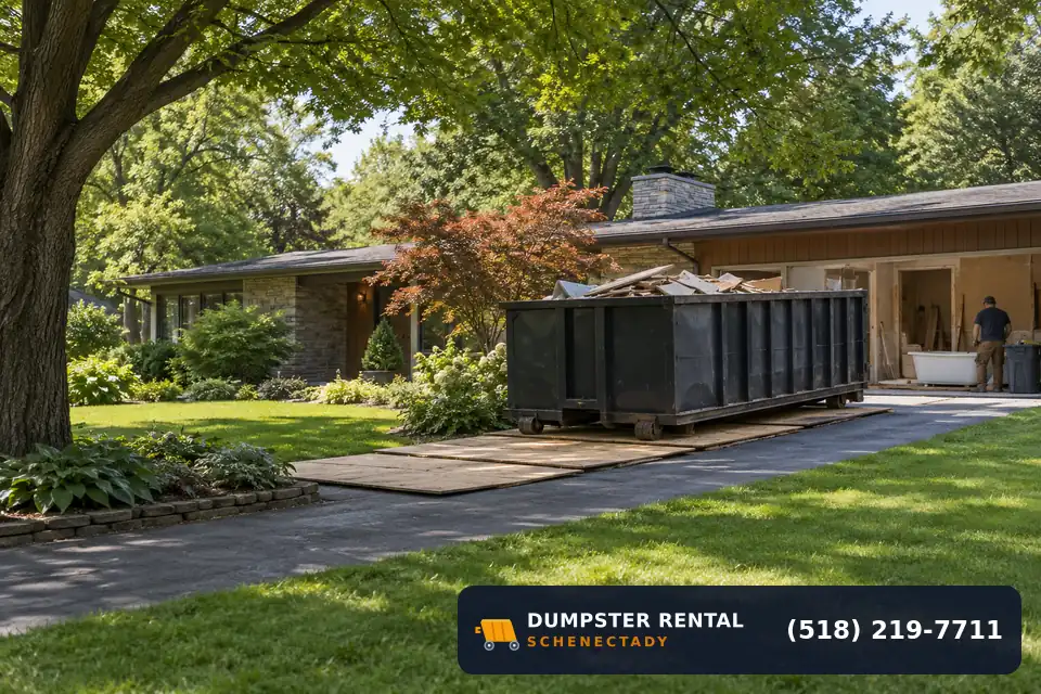 Roll-off dumpster rental at a local cleanup project in Niskayuna NY