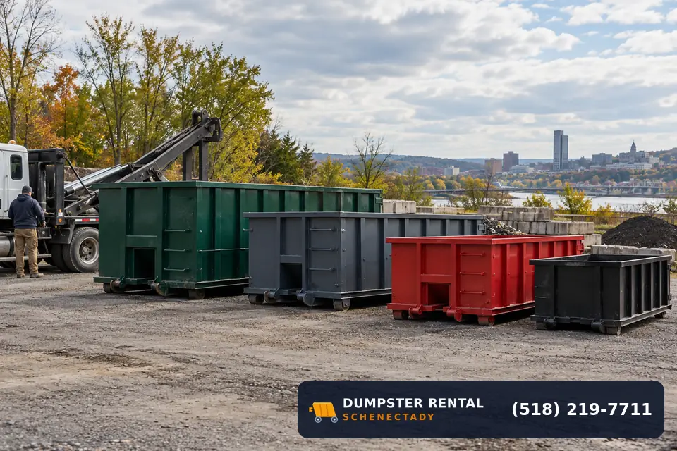 Roll-off dumpster sizes available for Schenectady, NY cleanup projects
